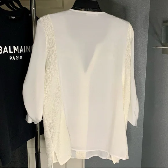 CALVIN KLEIN Blouse w/ Roll-Tab Sleeve Detail XL - Picture 3 of 5